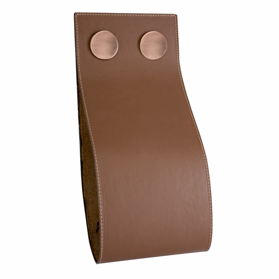 GARAGE MAGAZINE HOLDER W 5 3-4" x H 12 5-8" Brown Leather